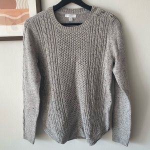 Petite Grey Cable Knit Pullover Sweater!